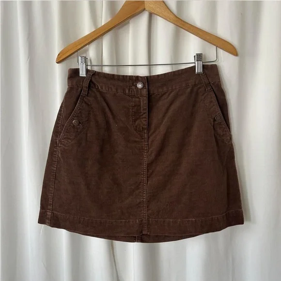 Brown J. Crew corduroy mini skirt with pockets size 6. - Picture 5 of 8